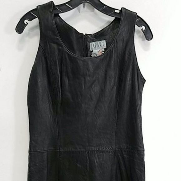 Dresses & Skirts - Black Leather Dress Size 8